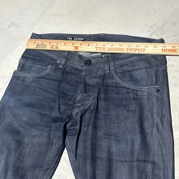 FNL Denim Selvedge Jeans Dark Wash SZ 34x34 Slim Skinny USA Made No. 29